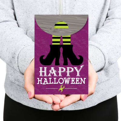 Happy Halloween - Witch Gift Favor Bags - Party Goodie Boxes - Set of 12