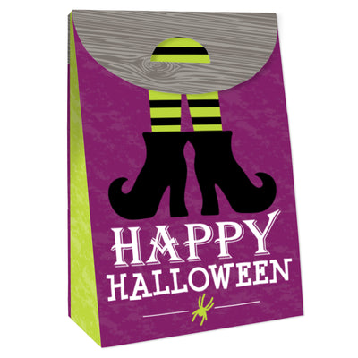 Happy Halloween - Witch Gift Favor Bags - Party Goodie Boxes - Set of 12