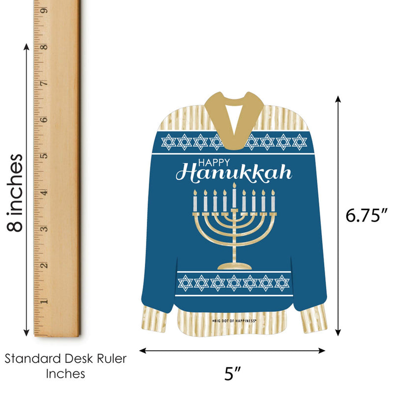 Happy Hanukkah - Bingo Cards and Markers - Chanukah Shaped Bingo Game - Set of 18