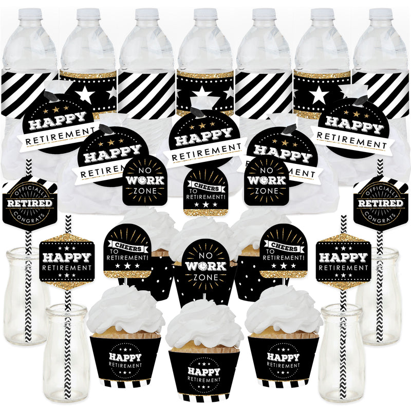 Happy Retirement - Retirement Party Favors and Cupcake Kit - Fabulous Favor Party Pack - 100 Pieces