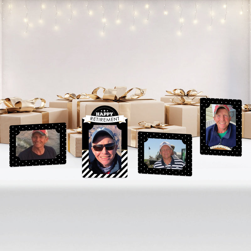 Happy Retirement - Retirement Party 4x6 Picture Display - Paper Photo Frames - Set of 12