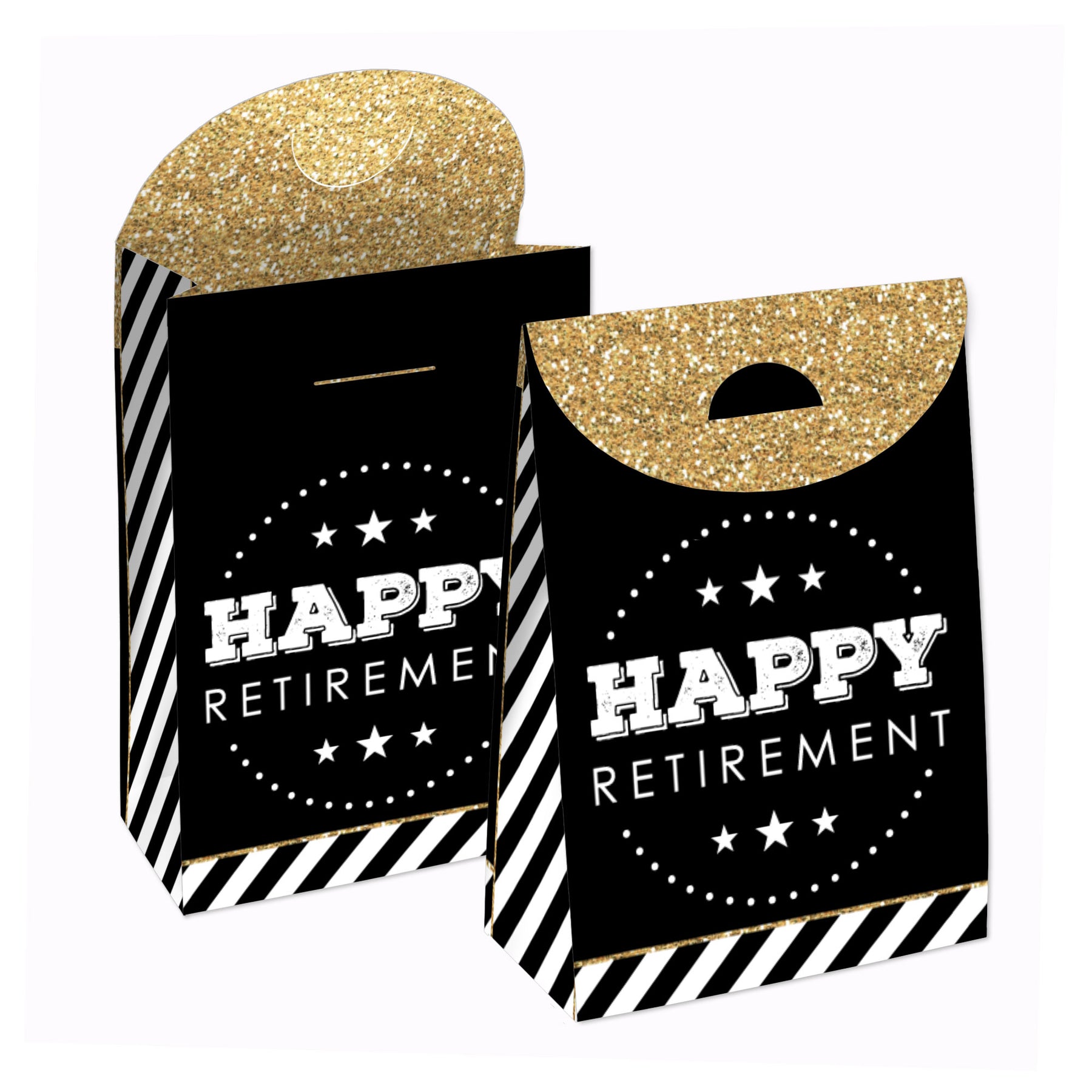 Teacher Retirement - Happy Retirement Gift Favor Bags - Party Goodie Boxes  - Set of 12 | BigDotOfHappiness.com – Big Dot of Happiness LLC