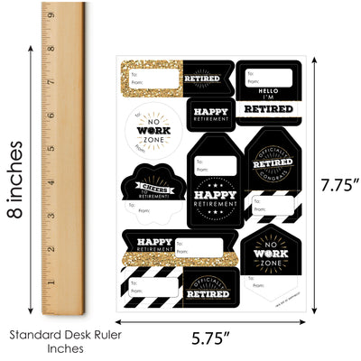 Happy Retirement - Assorted Retirement Party Gift Tag Labels - To and From Stickers - 12 Sheets - 120 Stickers