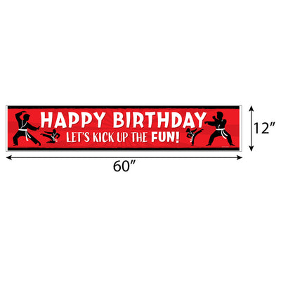 Karate Master - Happy Birthday Martial Arts Decorations Party Banner