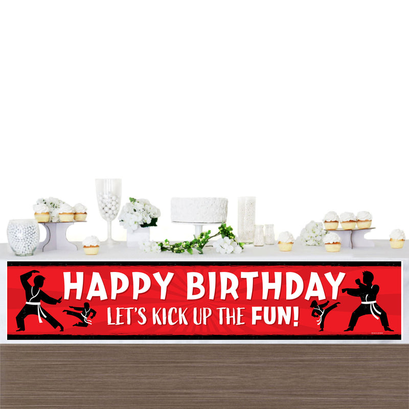 Karate Master - Happy Birthday Martial Arts Decorations Party Banner