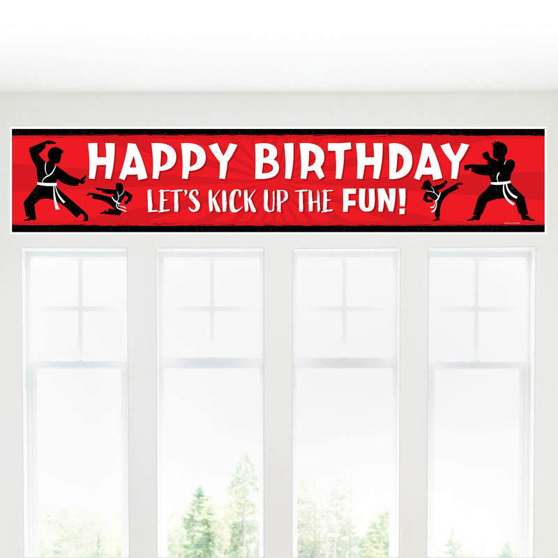 Karate Master - Happy Birthday Martial Arts Decorations Party Banner