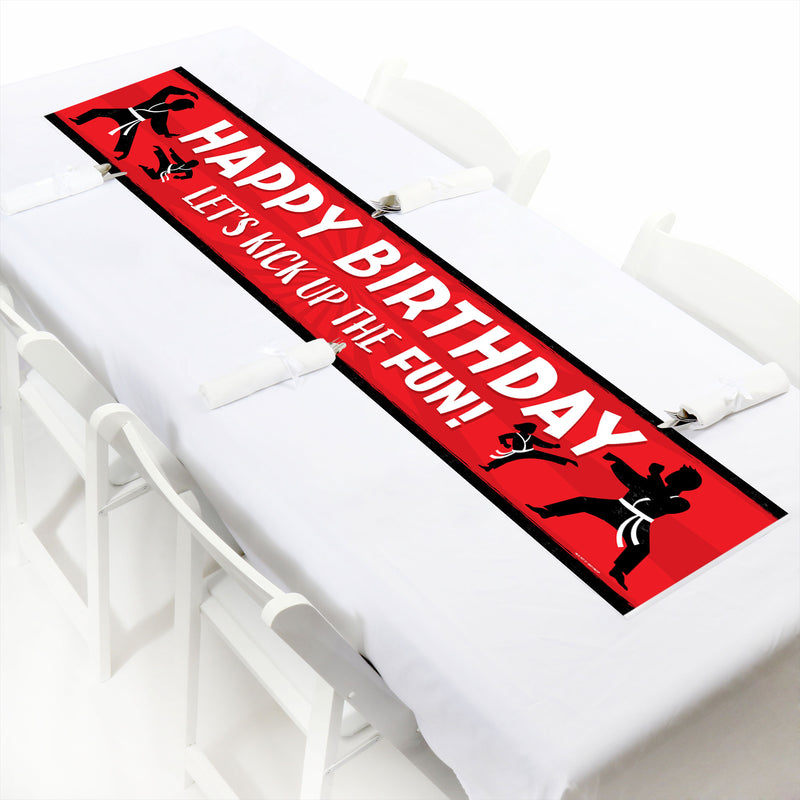 Karate Master - Happy Birthday Martial Arts Decorations Party Banner