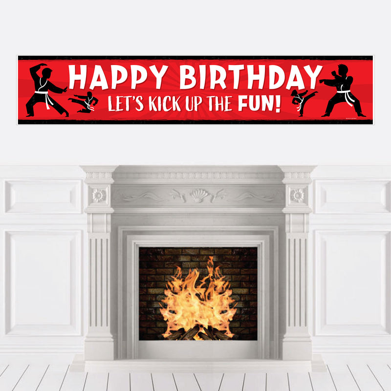 Karate Master - Happy Birthday Martial Arts Decorations Party Banner