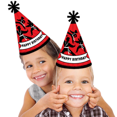 Karate Master - Cone Happy Birthday Party Hats for Kids and Adults - Set of 8 (Standard Size)