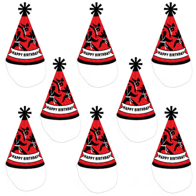 Karate Master - Cone Happy Birthday Party Hats for Kids and Adults - Set of 8 (Standard Size)