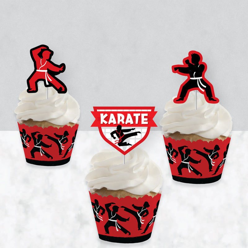 Karate Master - Cupcake Decoration - Martial Arts Birthday Party Cupcake Wrappers and Treat Picks Kit - Set of 24