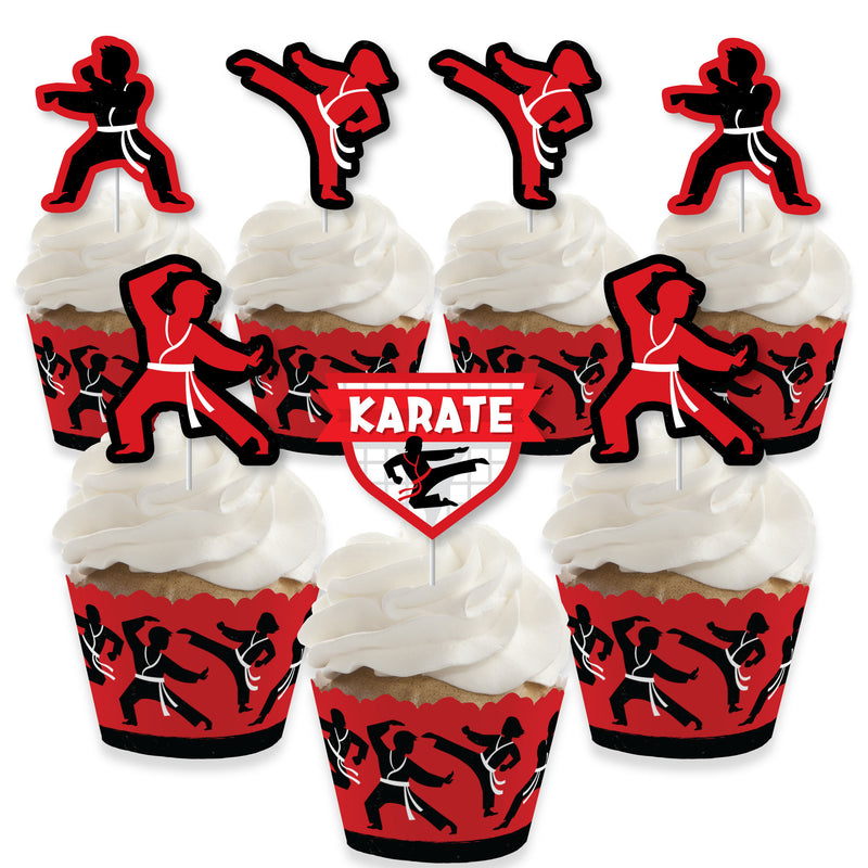 Karate Master - Cupcake Decoration - Martial Arts Birthday Party Cupcake Wrappers and Treat Picks Kit - Set of 24