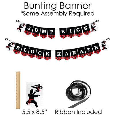 Karate Master - Banner and Photo Booth Decorations - Martial Arts Birthday Party Supplies Kit - Doterrific Bundle