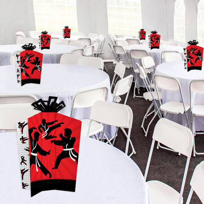 Karate Master - Table Decorations - Martial Arts Birthday Party Fold and Flare Centerpieces - 10 Count