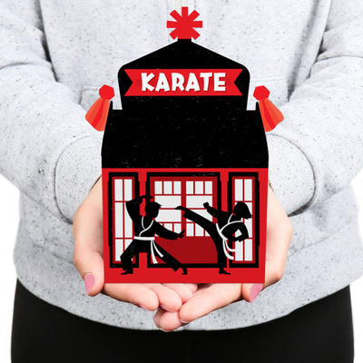 Karate Master - Treat Box Party Favors - Martial Arts Birthday Party Goodie Gable Boxes - Set of 12