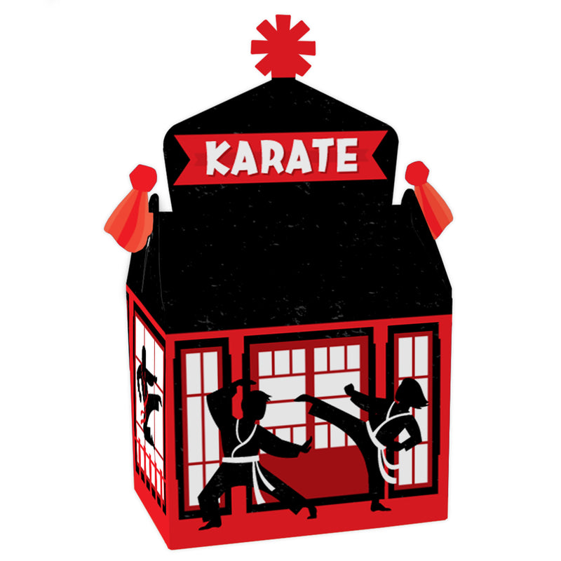 Karate Master - Treat Box Party Favors - Martial Arts Birthday Party Goodie Gable Boxes - Set of 12