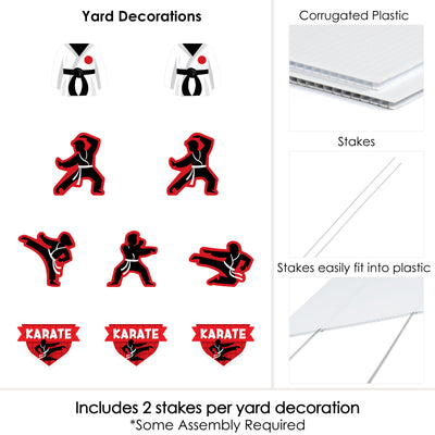 Karate Master - Lawn Decorations - Outdoor Martial Arts Birthday Party Yard Decorations - 10 Piece