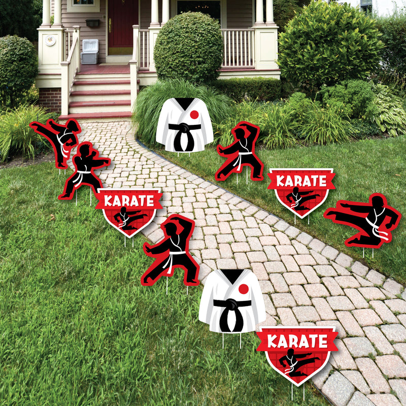 Karate Master - Lawn Decorations - Outdoor Martial Arts Birthday Party Yard Decorations - 10 Piece