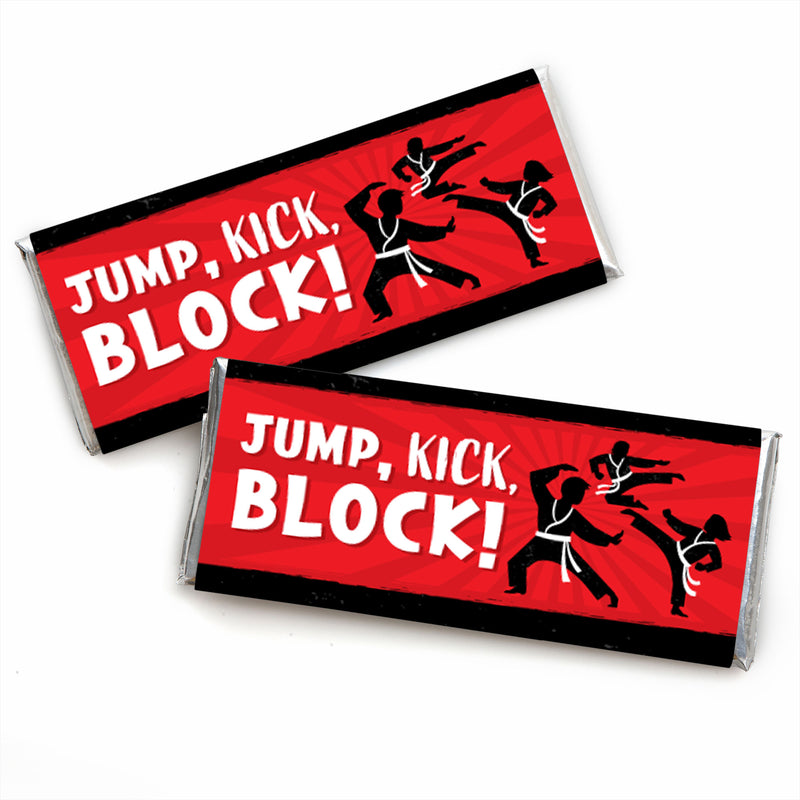 Karate Master - Candy Bar Wrapper Martial Arts Birthday Party Favors - Set of 24