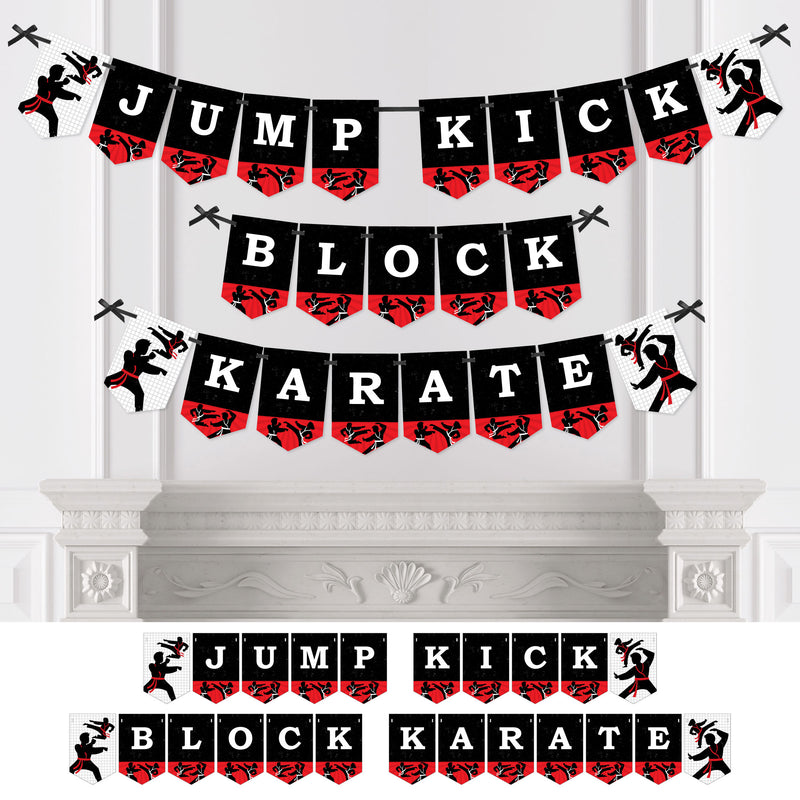 Karate Master - Martial Arts Party Bunting Banner - Party Decorations - Jump Kick Block Karate