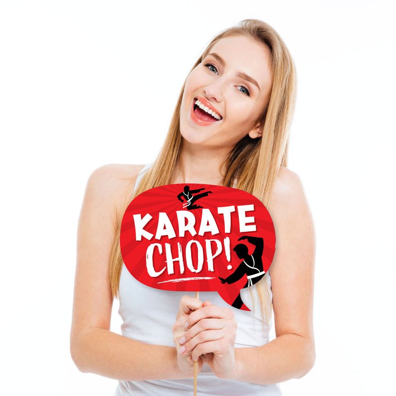 Karate Master - Personalized Martial Arts Birthday Party Photo Booth Props Kit - 20 Count