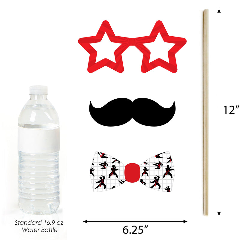 Karate Master - Personalized Martial Arts Birthday Party Photo Booth Props Kit - 20 Count