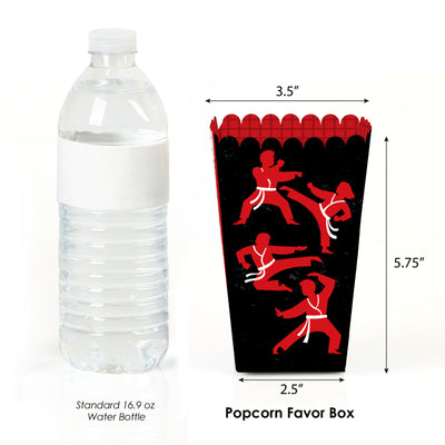 Karate Master - Martial Arts Birthday Party Favor Popcorn Treat Boxes - Set of 12