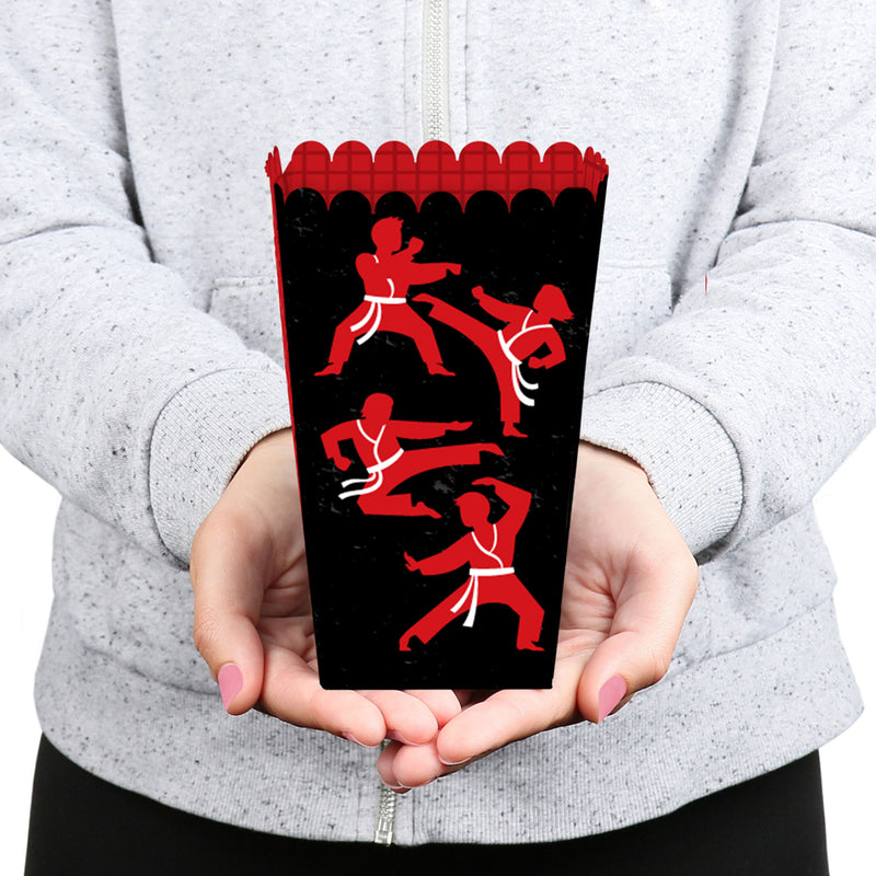 Karate Master - Martial Arts Birthday Party Favor Popcorn Treat Boxes - Set of 12