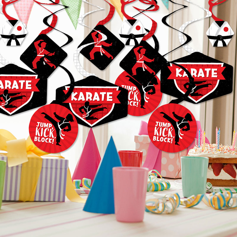 Karate Master - Martial Arts Birthday Party Hanging Decor - Party Decoration Swirls - Set of 40