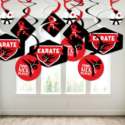 Karate Master - Martial Arts Birthday Party Hanging Decor - Party Decoration Swirls - Set of 40