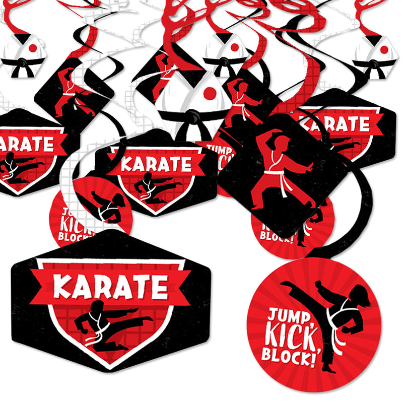 Karate Master - Martial Arts Birthday Party Hanging Decor - Party Decoration Swirls - Set of 40