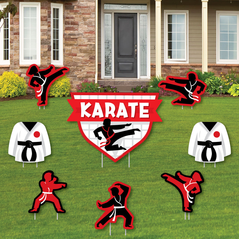 Karate Master - Yard Sign and Outdoor Lawn Decorations - Martial Arts Birthday Party Yard Signs - Set of 8