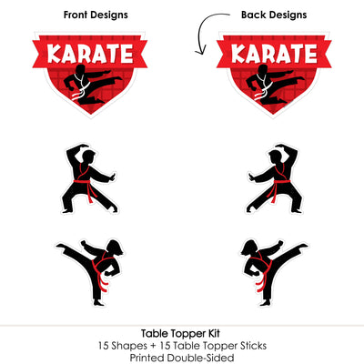 Karate Master - Martial Arts Birthday Party Centerpiece Sticks - Table Toppers - Set of 15