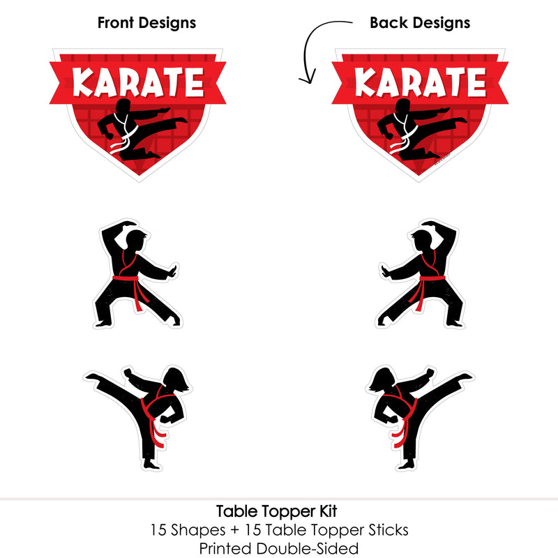 Karate Master - Martial Arts Birthday Party Centerpiece Sticks - Table Toppers - Set of 15