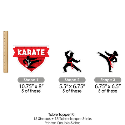 Karate Master - Martial Arts Birthday Party Centerpiece Sticks - Table Toppers - Set of 15