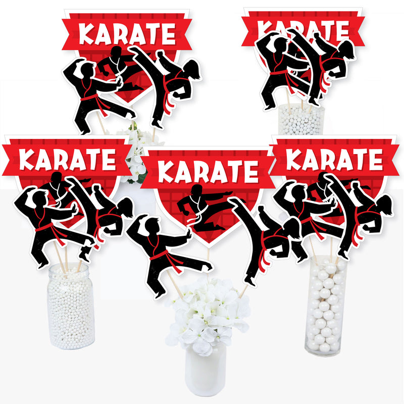 Karate Master - Martial Arts Birthday Party Centerpiece Sticks - Table Toppers - Set of 15