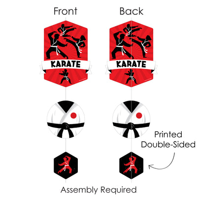 Karate Master - Martial Arts Birthday Party DIY Dangler Backdrop - Hanging Vertical Decorations - 30 Pieces