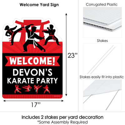 Karate Master - Party Decorations - Martial Arts Birthday Party Personalized Welcome Yard Sign