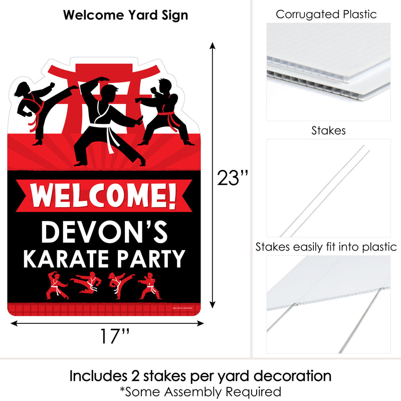 Karate Master - Party Decorations - Martial Arts Birthday Party Personalized Welcome Yard Sign