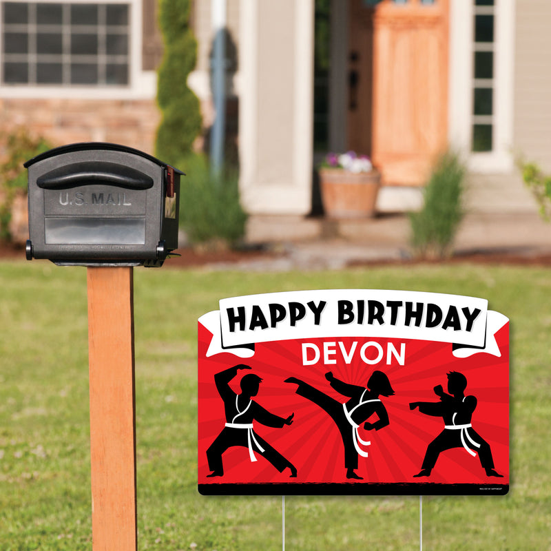 Karate Master - Martial Arts Birthday Party Yard Sign Lawn Decorations - Personalized Happy Birthday Party Yardy Sign