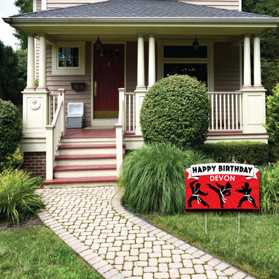 Karate Master - Martial Arts Birthday Party Yard Sign Lawn Decorations - Personalized Happy Birthday Party Yardy Sign