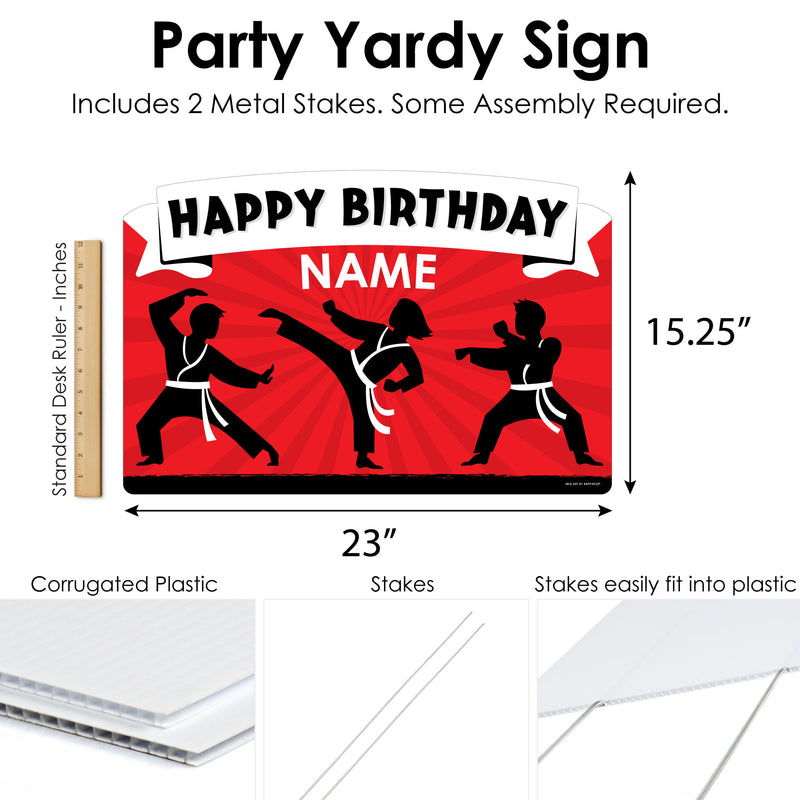 Karate Master - Martial Arts Birthday Party Yard Sign Lawn Decorations - Personalized Happy Birthday Party Yardy Sign