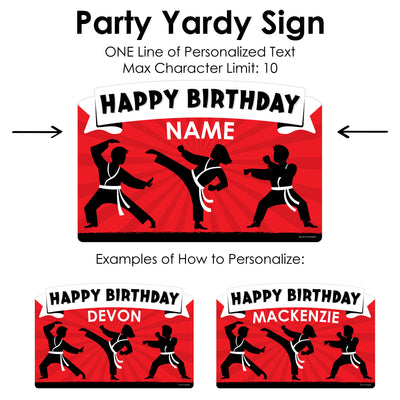 Karate Master - Martial Arts Birthday Party Yard Sign Lawn Decorations - Personalized Happy Birthday Party Yardy Sign