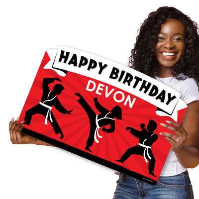 Karate Master - Martial Arts Birthday Party Yard Sign Lawn Decorations - Personalized Happy Birthday Party Yardy Sign