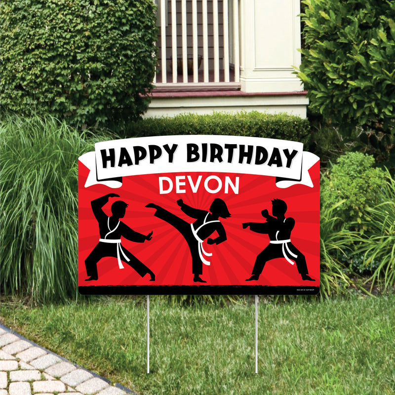 Karate Master - Martial Arts Birthday Party Yard Sign Lawn Decorations - Personalized Happy Birthday Party Yardy Sign