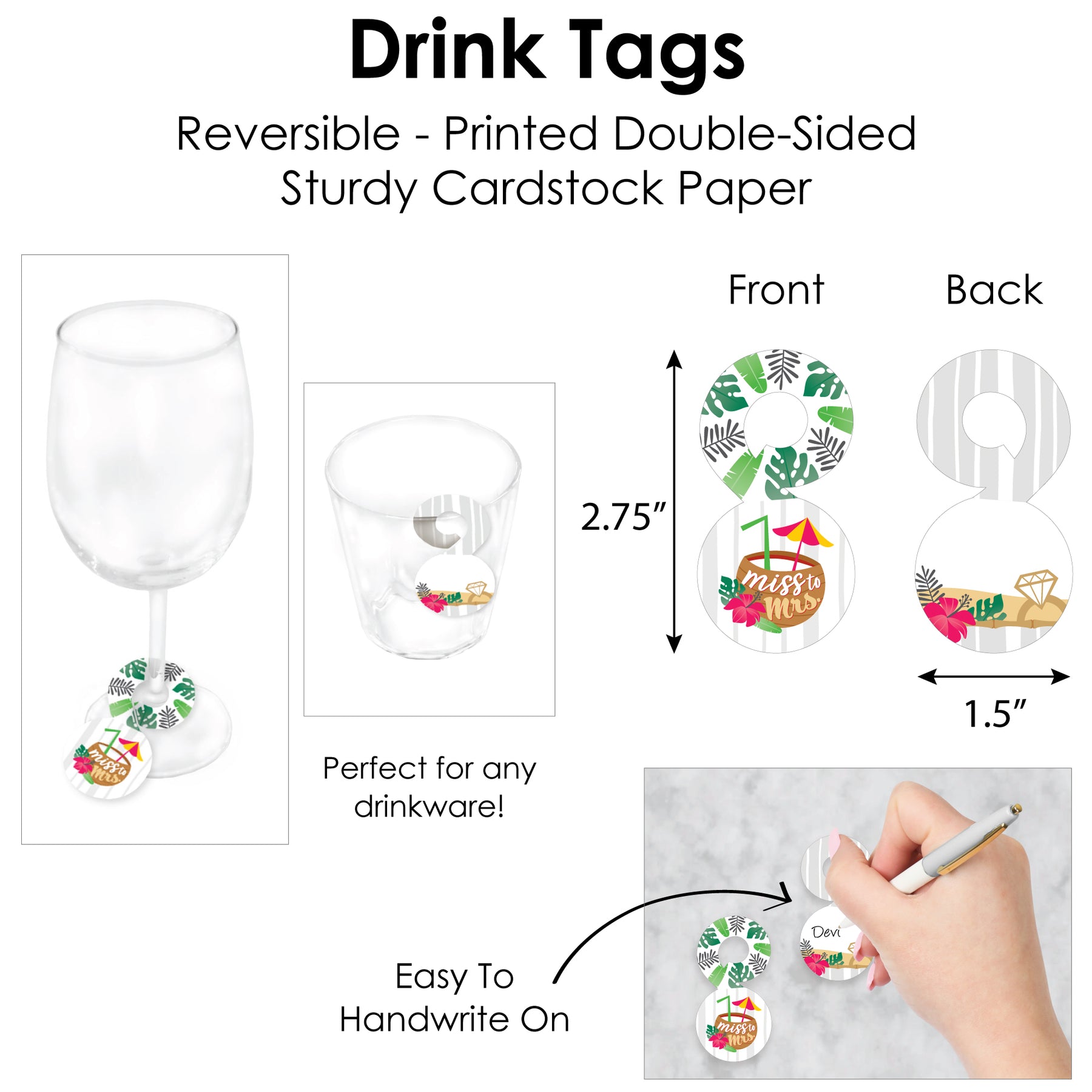 Wine Charmers Drink Markers, 4ct