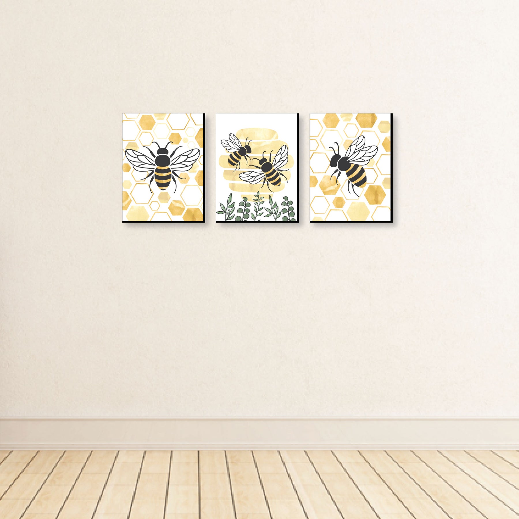 Big Dot Of Happiness Little Bumblebee - Unframed Bee Decor Linen Paper Wall  Art - Set Of 4 - Artisms - 8 X 10 Inches : Target