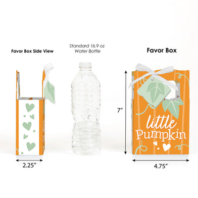 Little Pumpkin - Fall Birthday Party or Baby Shower Favor Boxes - Set of 12