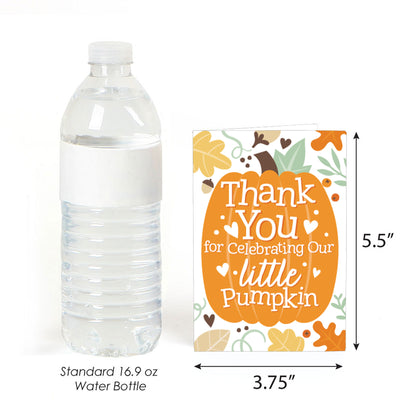 Little Pumpkin - Fall Birthday Party or Baby Shower Thank You Cards (8 count)