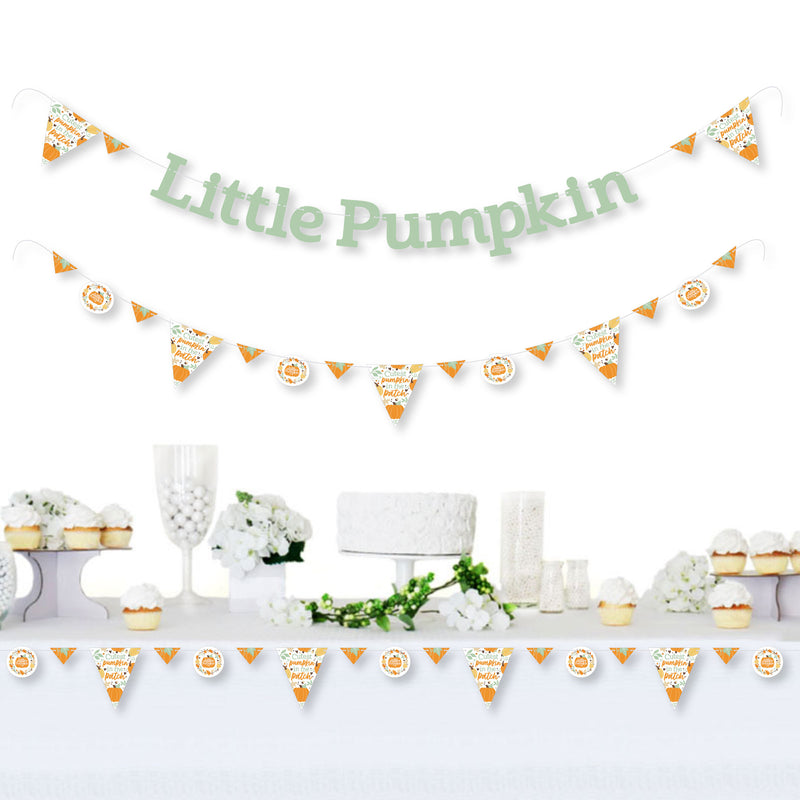 Little Pumpkin - Fall Birthday Party or Baby Shower Letter Banner Decoration - 36 Banner Cutouts and Little Pumpkin Banner Letters